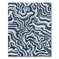 Navy Blue Abstract Swirl Lines Rug