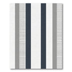 Modern Navy White Gray Stripe Gingham Rug