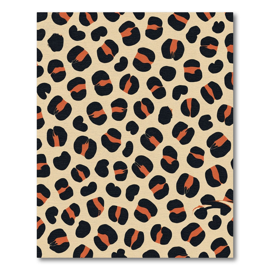 Bold Black Orange Leopard Spots Rug