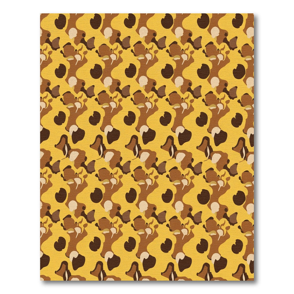 Brown And Gold Abstract Camouflage Rug
