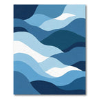 Oceanic Blue Wave Abstract Rug