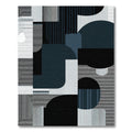 Modern Geometric Abstract Navy Circles Rug