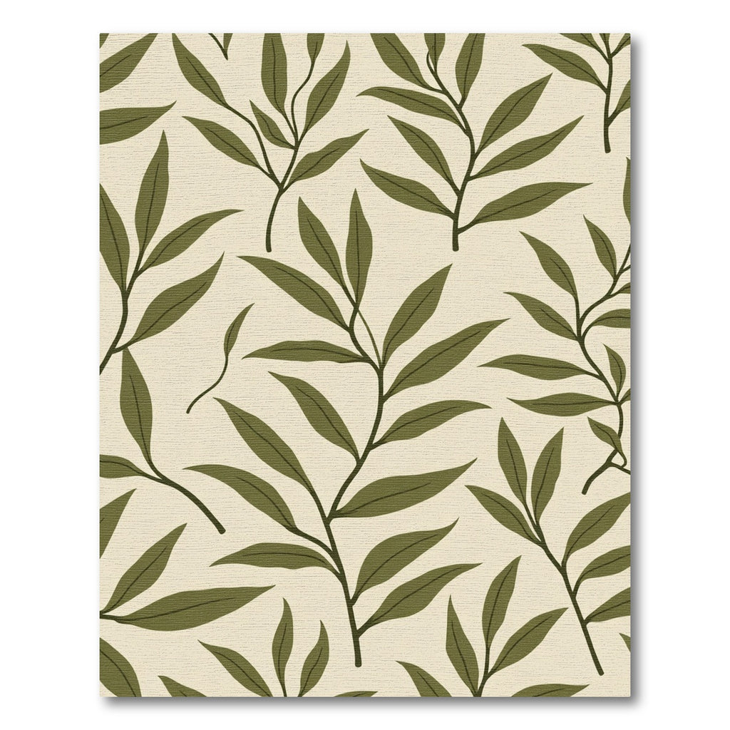 Cream Olive Branch Botanical Foliage Rug