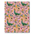 Green Peacock Pink Floral Art Rug