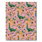 Green Peacock Pink Floral Art Rug