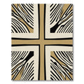 Modern Zebra Stripe Geometric Cross Rug