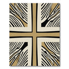 Modern Zebra Stripe Geometric Cross Rug
