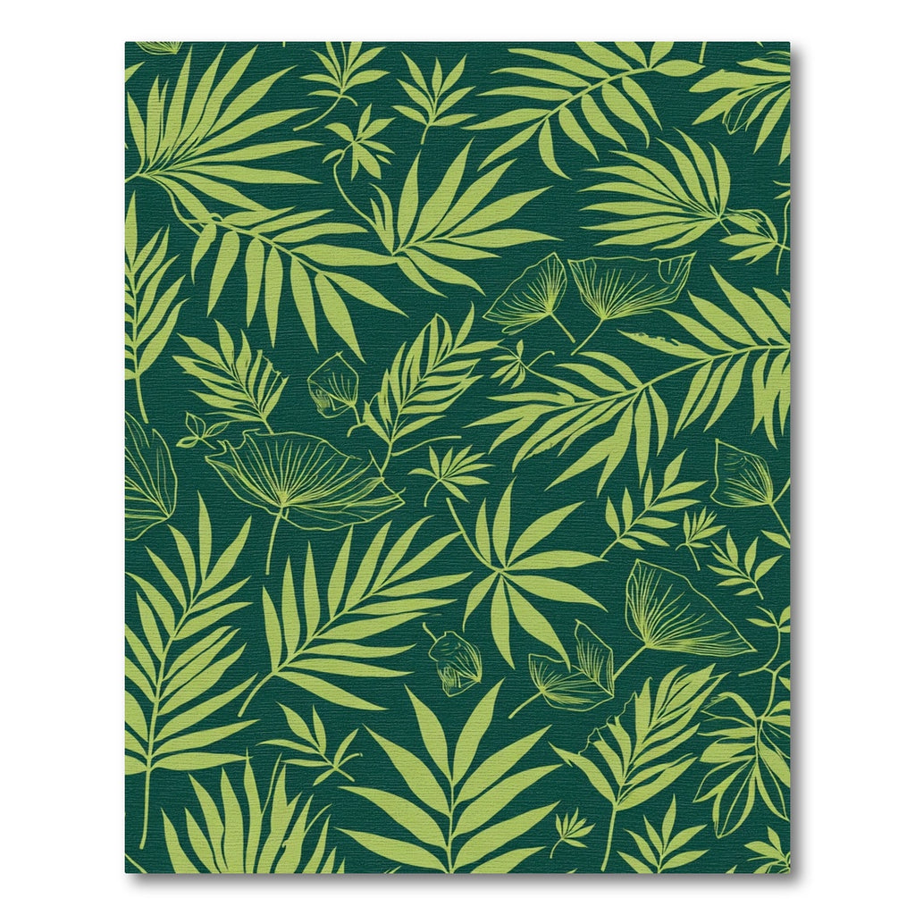 Emerald Green Tropical Foliage Rug