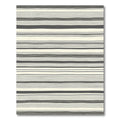 Muted Gray Black Horizontal Stripe Rug