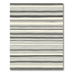 Muted Gray Black Horizontal Stripe Rug