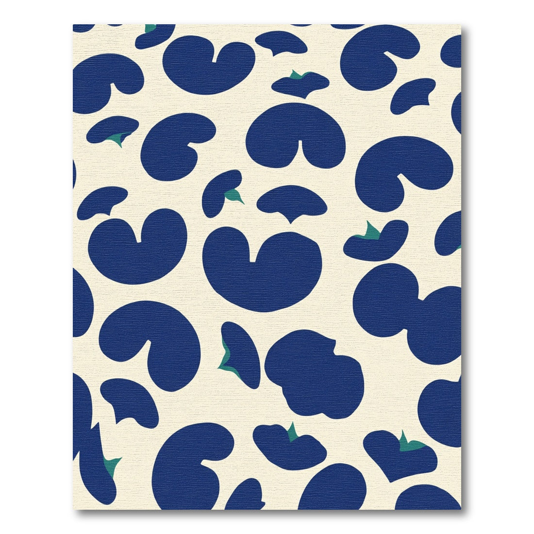 Deep Blue Organic Bloom Arrangement Rug