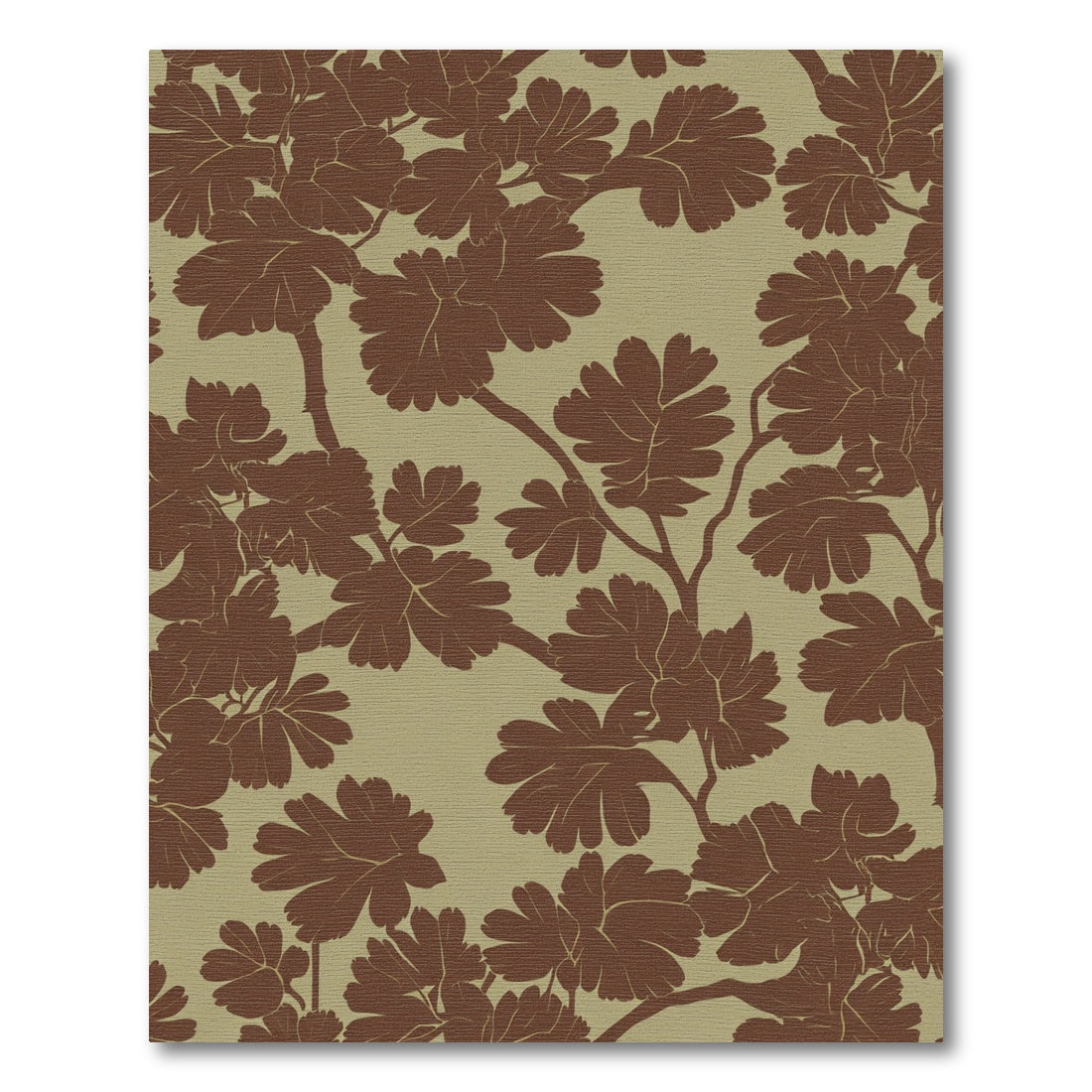 Brown Leafy Vine Silhouette Rug