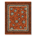 Terracotta Abstract Organic Circles Border Rug