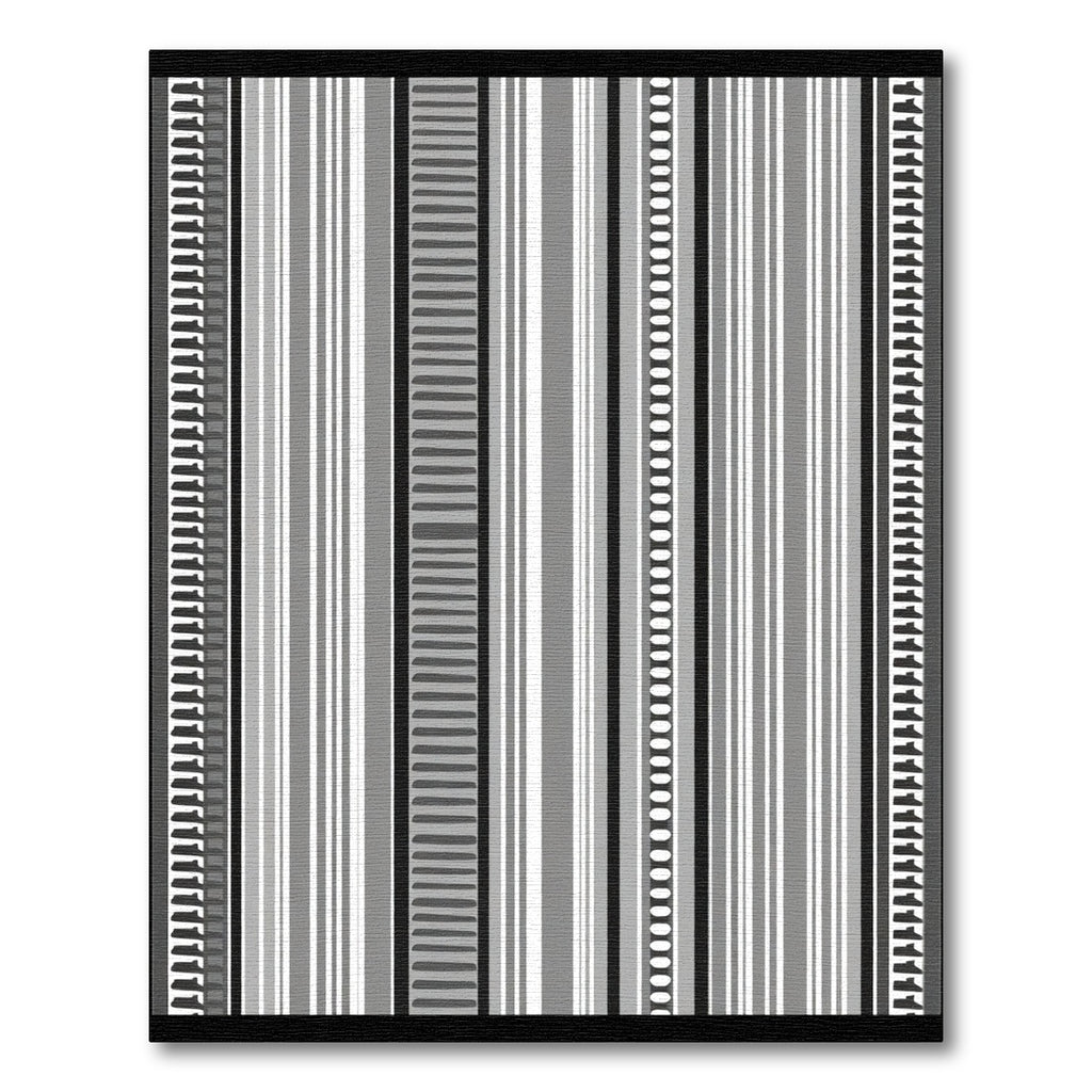 Monochromatic Striped Geometric Bands Rug