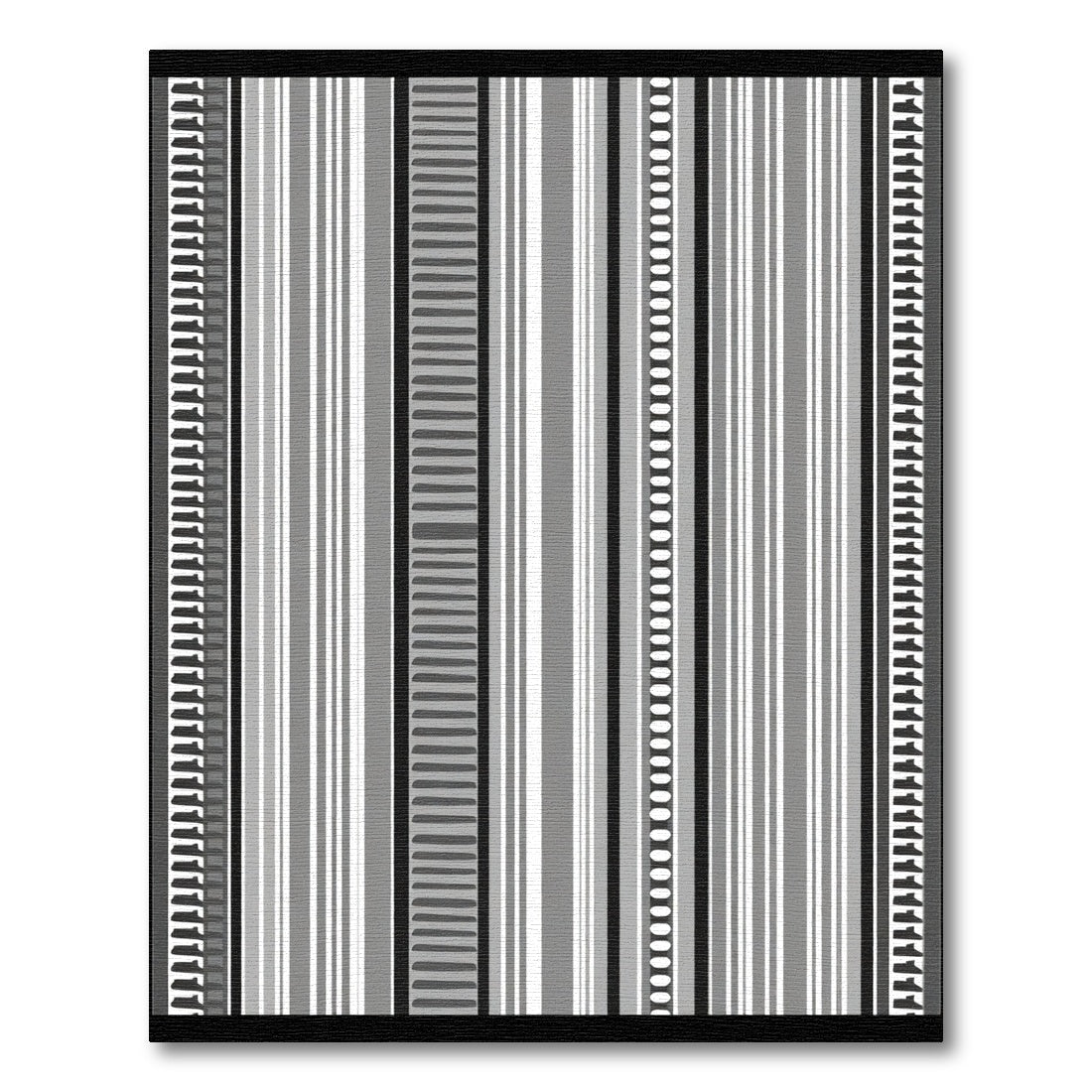 Monochromatic Striped Geometric Bands Rug