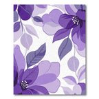 Abstract Purple Floral Botanical Rug