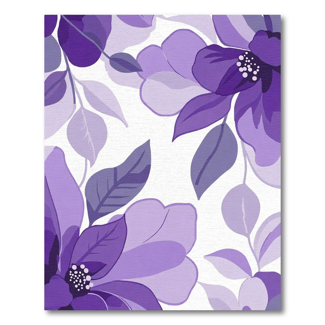 Abstract Purple Floral Botanical Rug