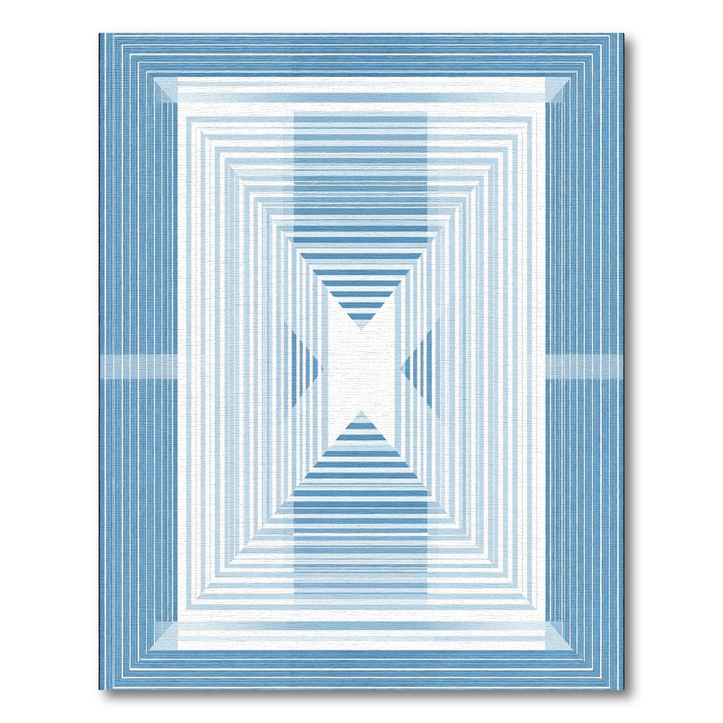 Cool Blue Gradient Square Tunnel Rug