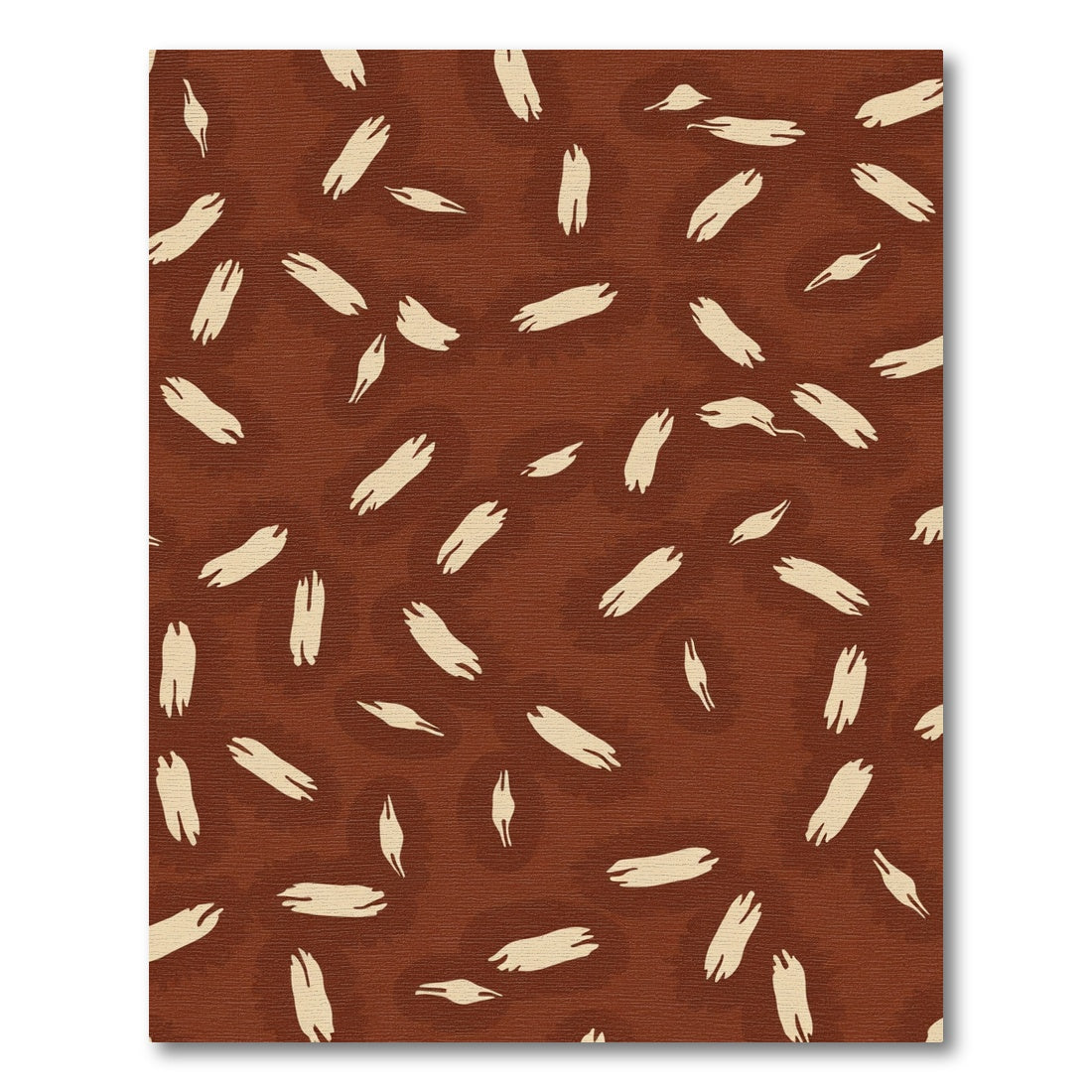 Earthy Brown Strokes Scattered Organic Rug