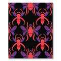 Red Purple Insect Repeat Rug