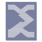 Abstract White Zig Zag Slate Rug
