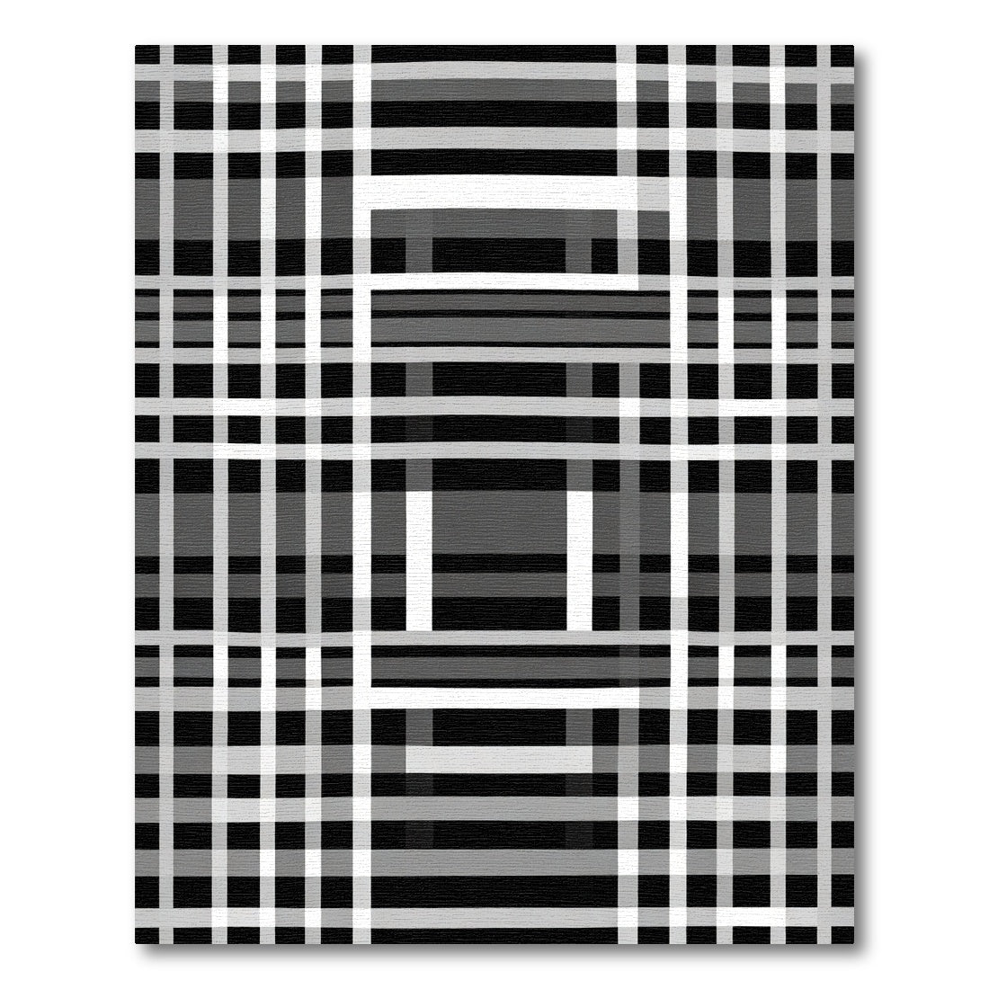 Monochromatic Overlapping Checkerboard Grid Rug