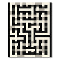 Monochrome Maze Geometric Lines Rug