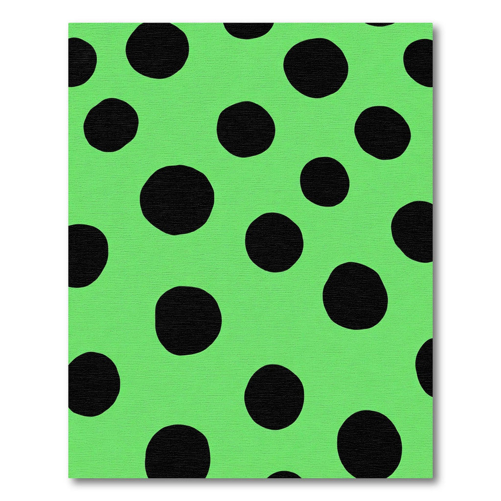 Retro Neon Green Black Polka Dot Rug