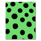Retro Neon Green Black Polka Dot Rug