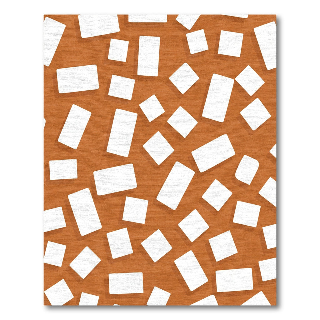 Terracotta White Geometric Block Rug