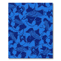 Deep Blue Abstract Figures In Motion Rug