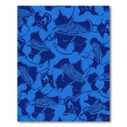 Deep Blue Abstract Figures In Motion Rug