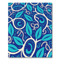 Deep Blue Teal Leaf Vine Harmony Rug
