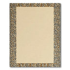 Bold Animal Print Border Tan Rug