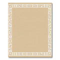 Tan Geometric Lattice Border Rug