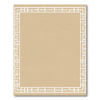 Tan Geometric Lattice Border Rug