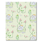 Whimsical Pink Floral Vine Accents Rug