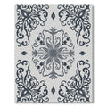 Deep Blue Floral Medallion Scroll Rug