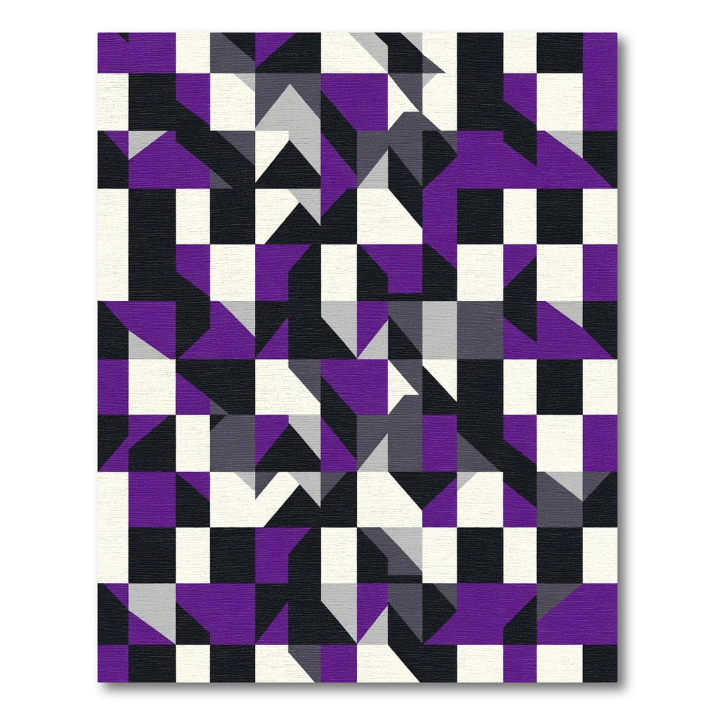 Modern Purple Geometric Tile Rug