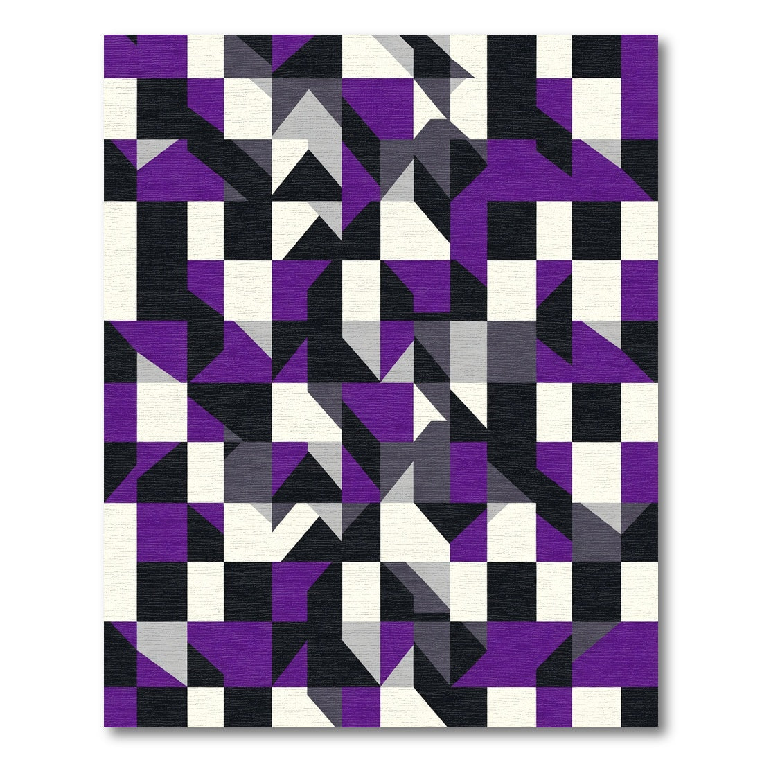 Modern Purple Geometric Tile Rug
