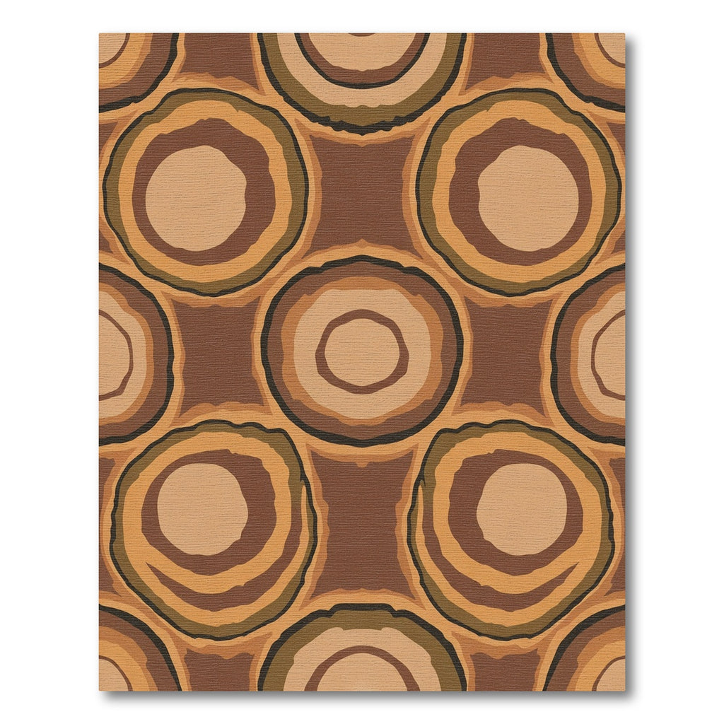Earthy Tone Concentric Circles Rug