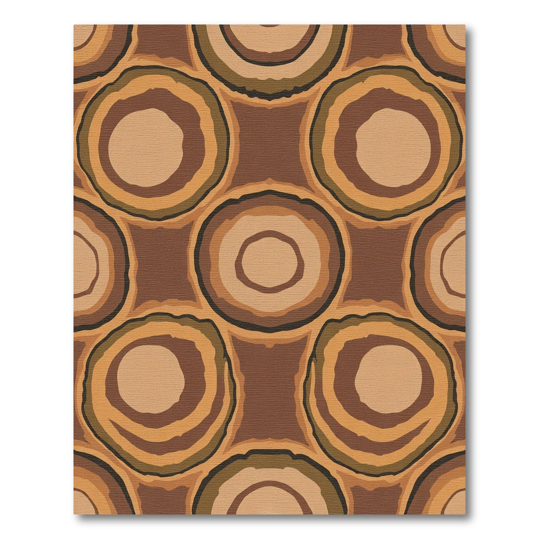 Earthy Tone Concentric Circles Rug