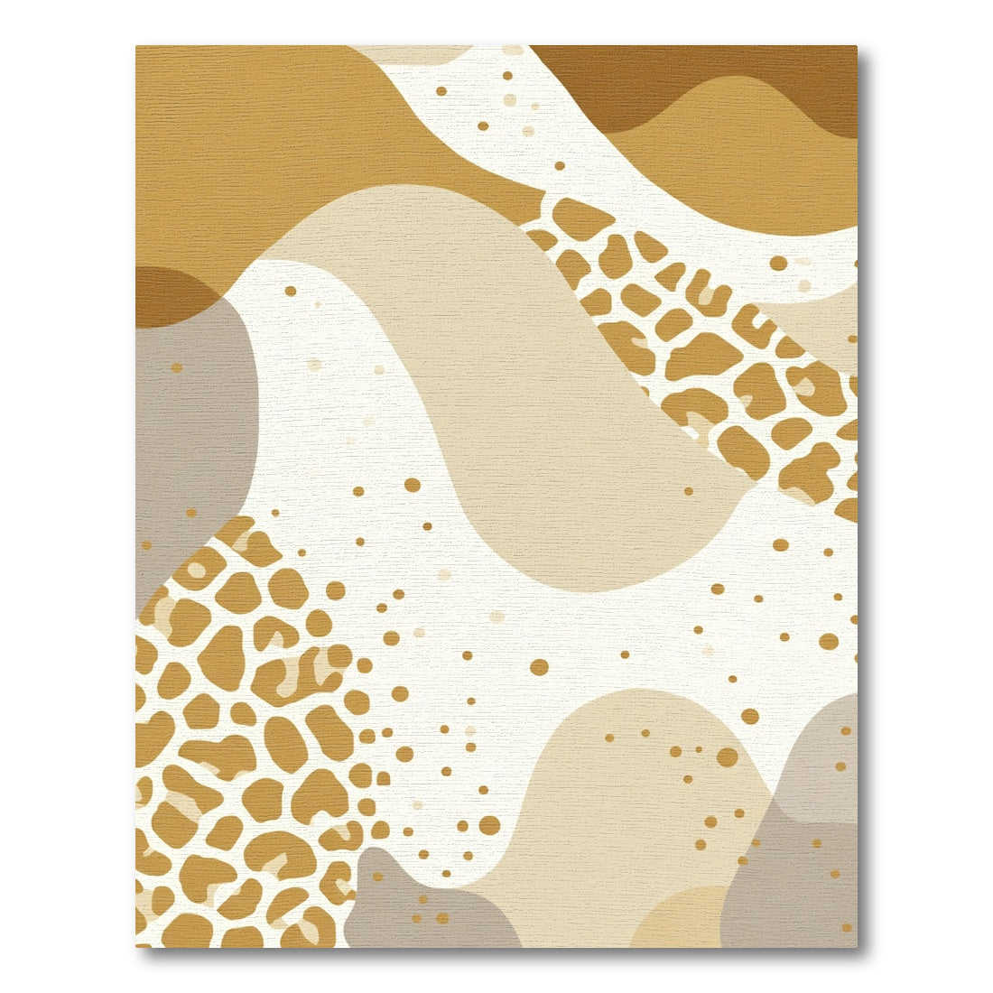 Golden Leopard Abstract Curve Rug