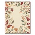 Earthy Autumn Garden Foliage Border Rug
