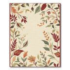 Earthy Autumn Garden Foliage Border Rug