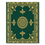 Emerald Gold Floral Medallion Borders Rug