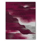 Crimson White Stardust Nebula Abstract Rug