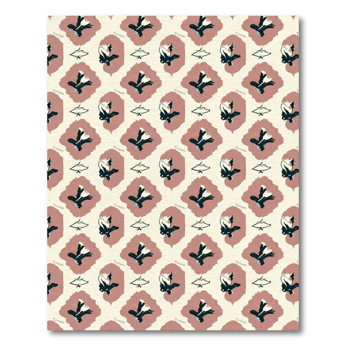 Rose Diamond Floral Abstract Rug
