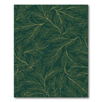 Elegant Gold Leaf Branches on Emerald Rug