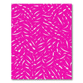 Vibrant Pink White Abstract Strokes Rug